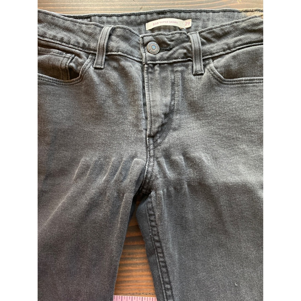 Levis 535 Super Skinny Jeans 29 Dark Wash Black Denim Minimalist Classic Pants - Picture 13 of 13